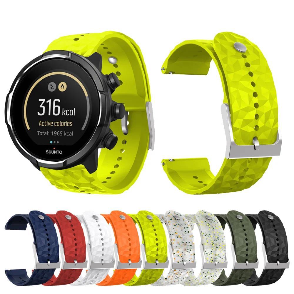 24mm Straps for Suunto 9 7 D5 Spartan Sport Strap Green Running Original Man Silicone White Silicone