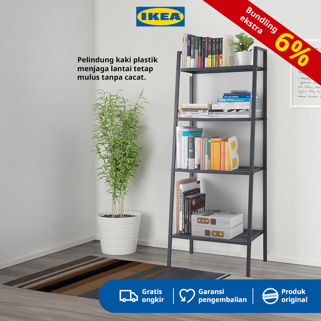 IKEA LERBERG Rak Serbaguna Minimalis Bahan Baja 60x148 cm - Abu Tua