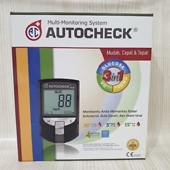 Alat Auto check GCU 3 in 1 Gula darah Cholesterol Asam urat
