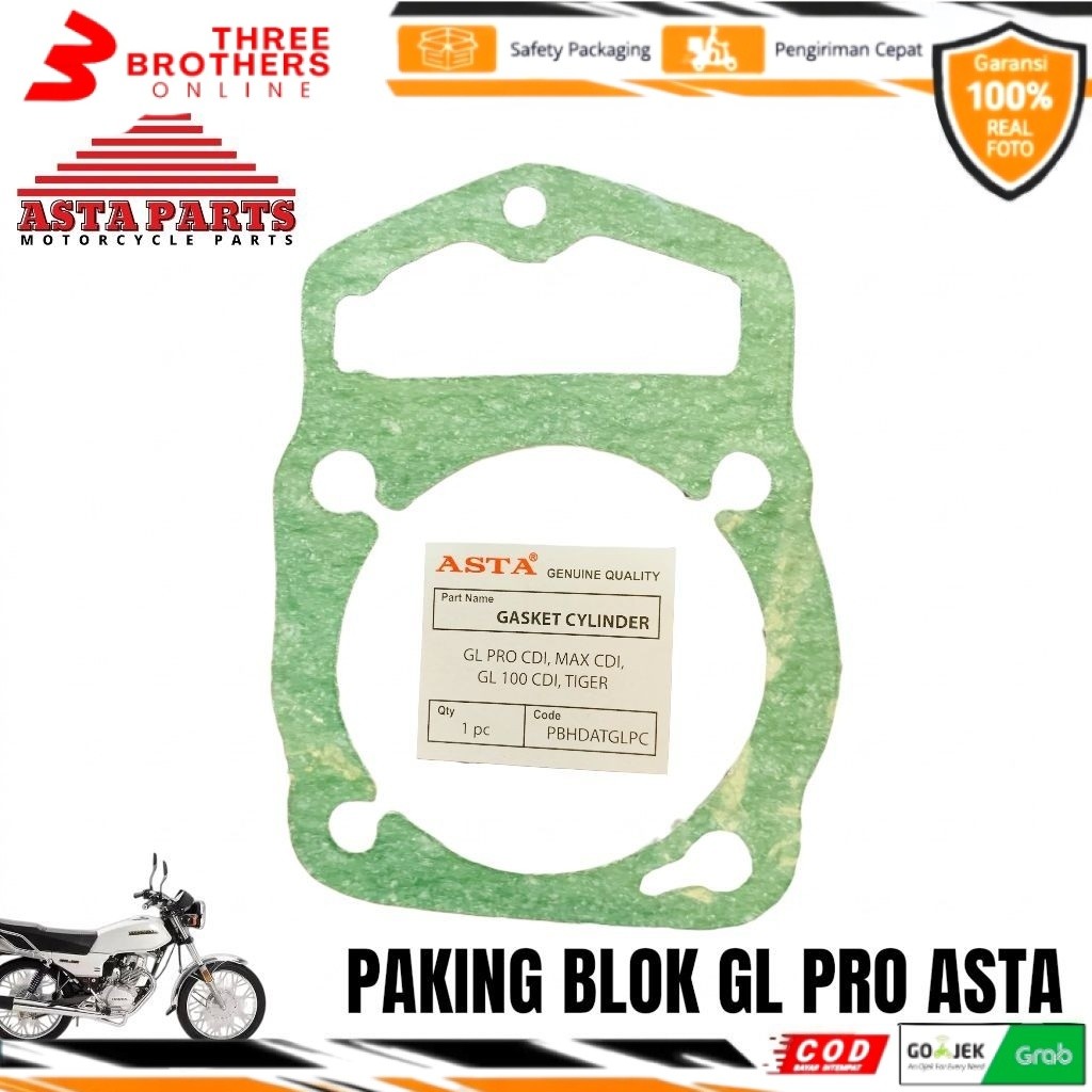 Paking blok gasket cylinder silinder bawah gl pro cdi gl max cdi gl 100 cdi tiger Asta