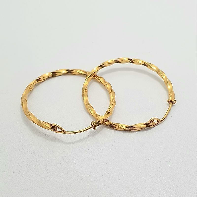 Anting Ring Emas Muda Model Pelintir Besar 2 Gram