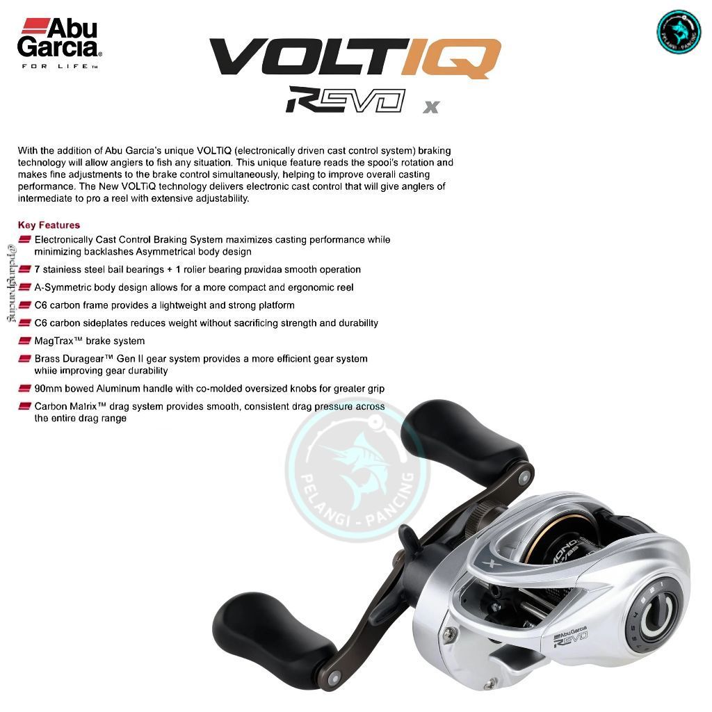 Pelangi Pancing Reel Pancing BC Abu Garcia Revo5 X VoltiQ Low Profile High Speed Left Handle Casting