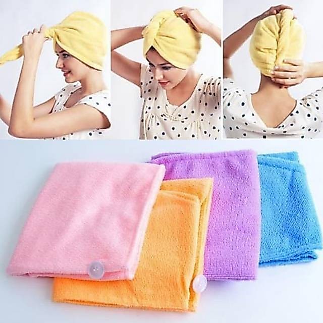 HANDUK TURBAN BAHAN CORAL VELVET UNTUK MENGERINGKAN RAMBUT PATEN KALI