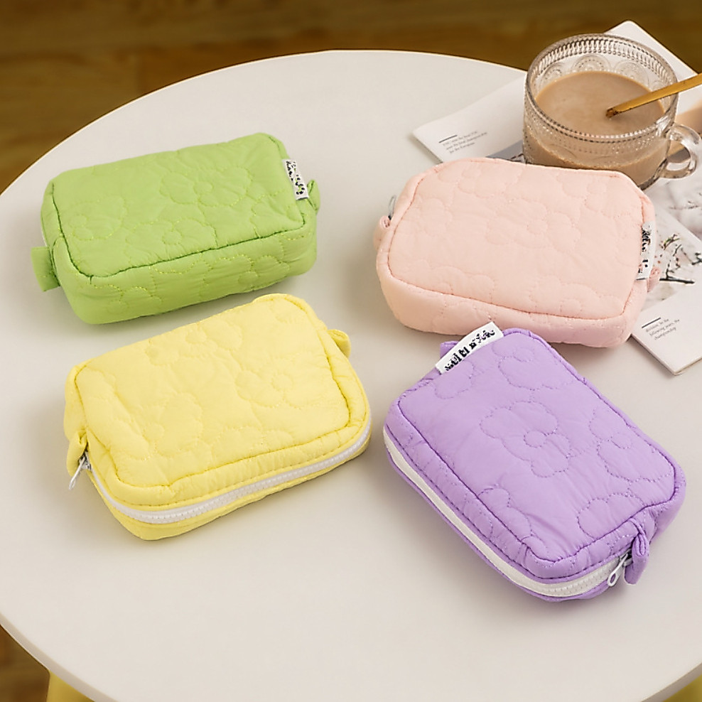 MAUVE MINI POUCH KOREA DOMPET KAIN HP KUNCI TAS SKINCARE MAKEUP KOSMETIK SERBAGUNA MULTIFUNGSI FAYE