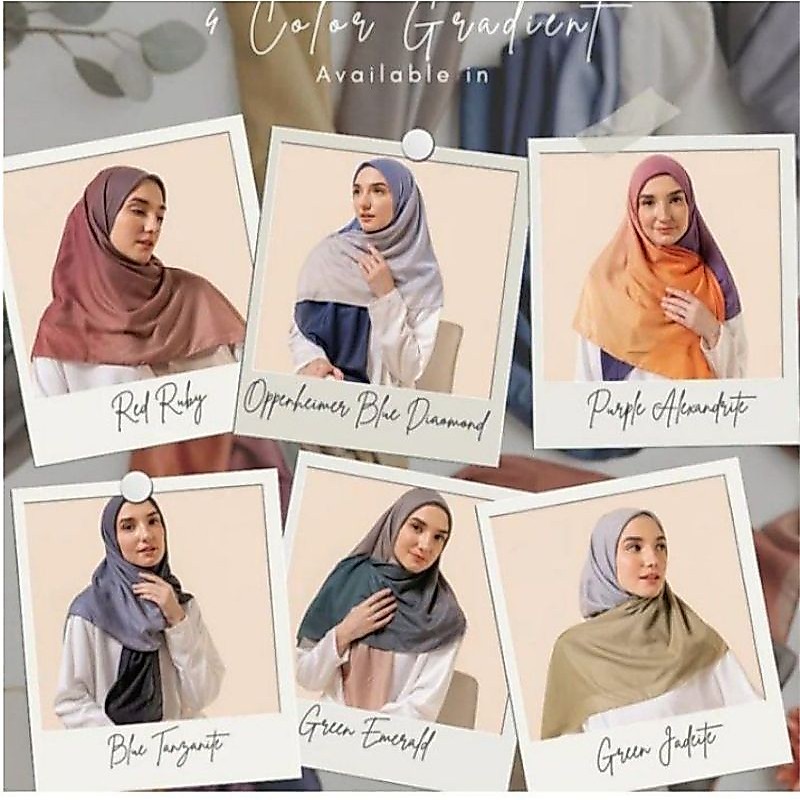 hijab segi empat Paris gradasi