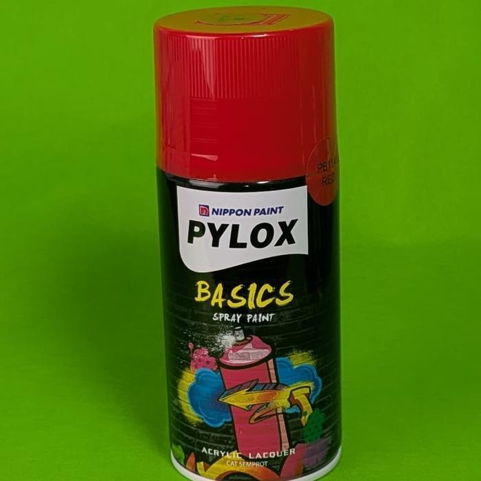 Pylox Basics Spray Paint Nippon Paint Cat Semprot Cepat Kering Warna Solid - Merah (Red) PB114