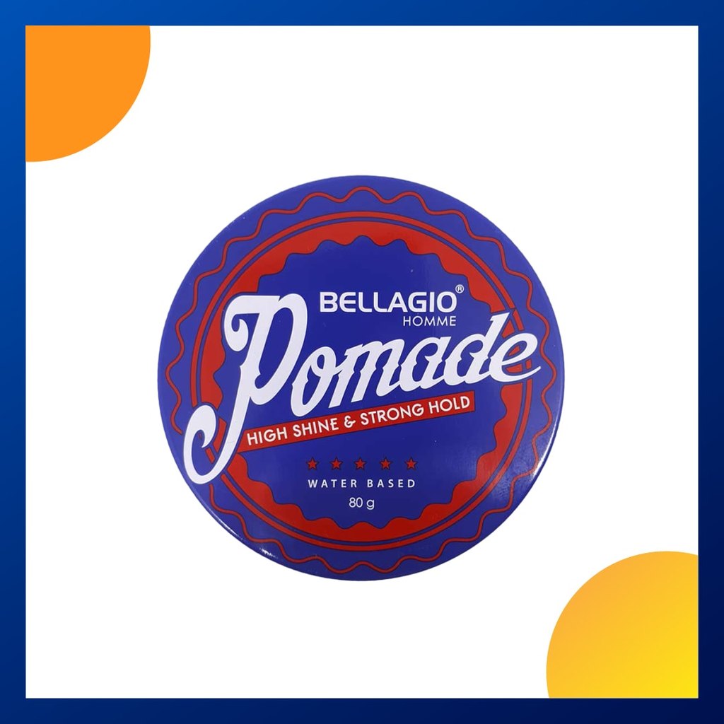 Bellagio Homme Pomade Oil Based High Shine & Strong Hold 80 Gram Pot