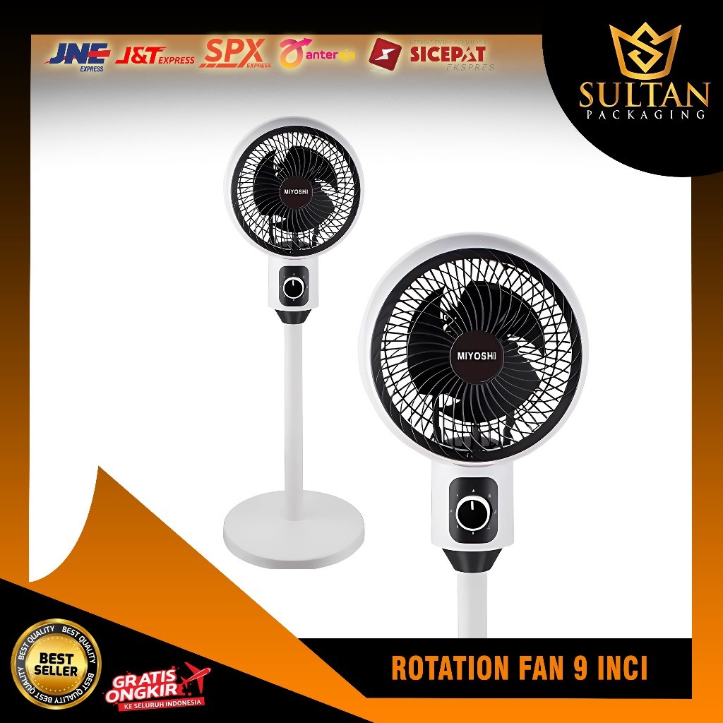 Miyoshi Kipas Angin Berdiri 9 inci Original / Air Cooler Rotator Murah Bergaransi Resmi