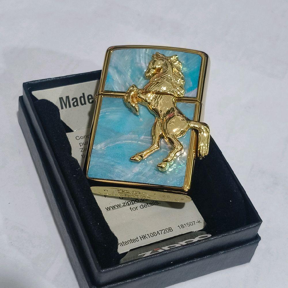 ZIPPO WINNING HORSE BLUE OCEAN ORIGINAL