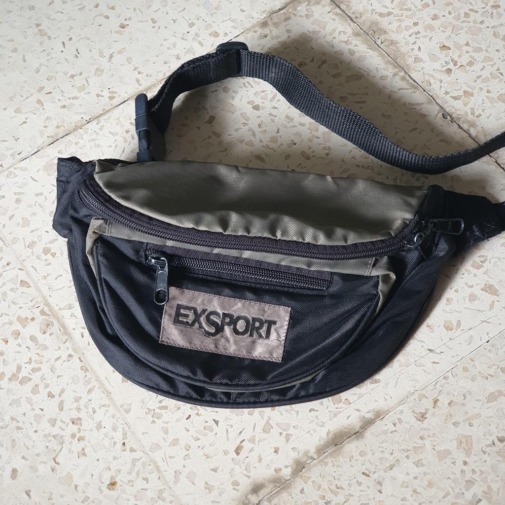 tas pinggang waist bag exsport hitam abu lawas bekas second preloved 90an  Waistbag Kalcer