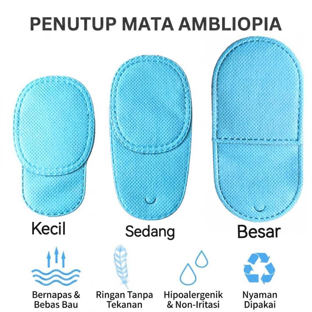 Penutup Mata Ambliopia / Eye Patch Terapi Mata Malas (Kecil, Sedang, Besar) , Eye Patch Terapi Ambli