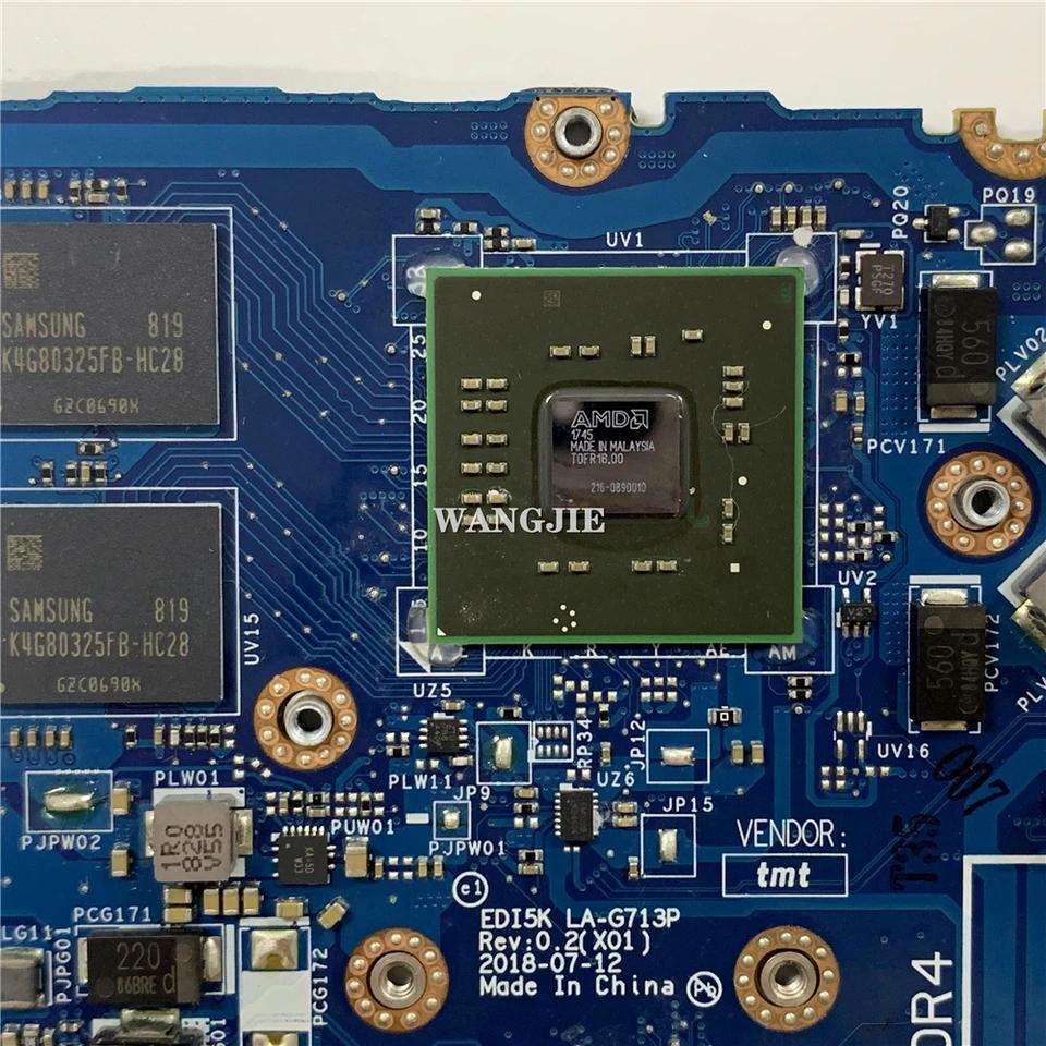 For Dell 3581 Laptop Motherboard E5K LA-G713P SR342 I5-7200U R5 M435 2G -09N45W 09N45W 9N45W 100% Wo