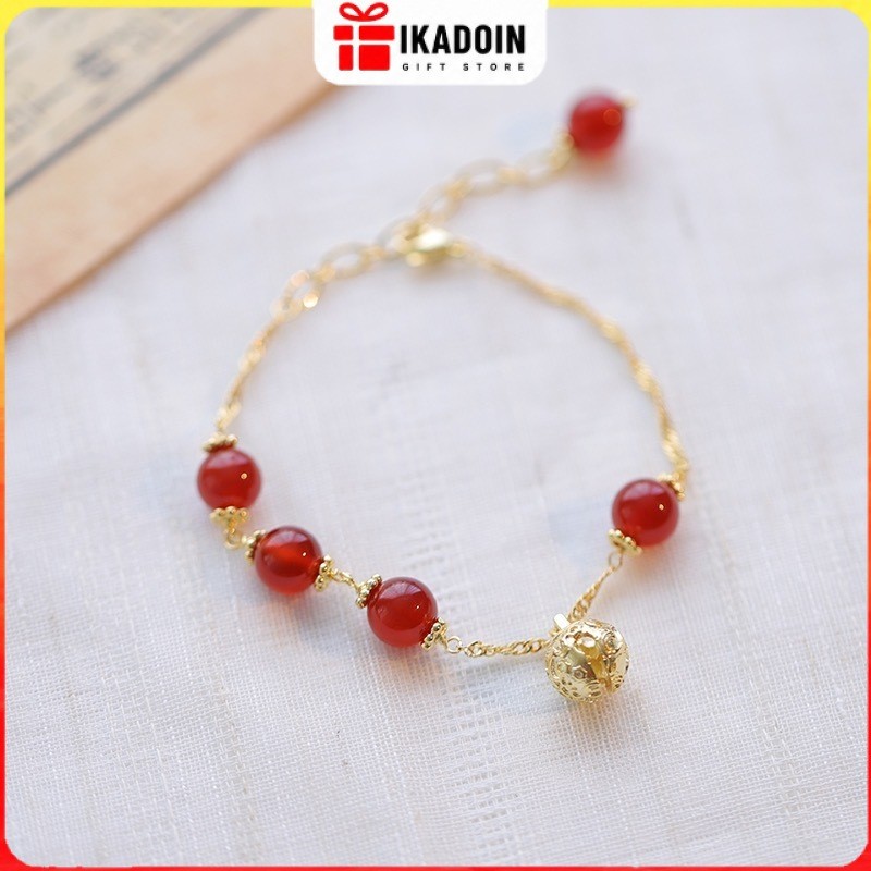 COD Gelang Stroberi Lonceng Cute Wanita Korea Aesthetic Bracelet Liontin Strawberry Lucu Premium