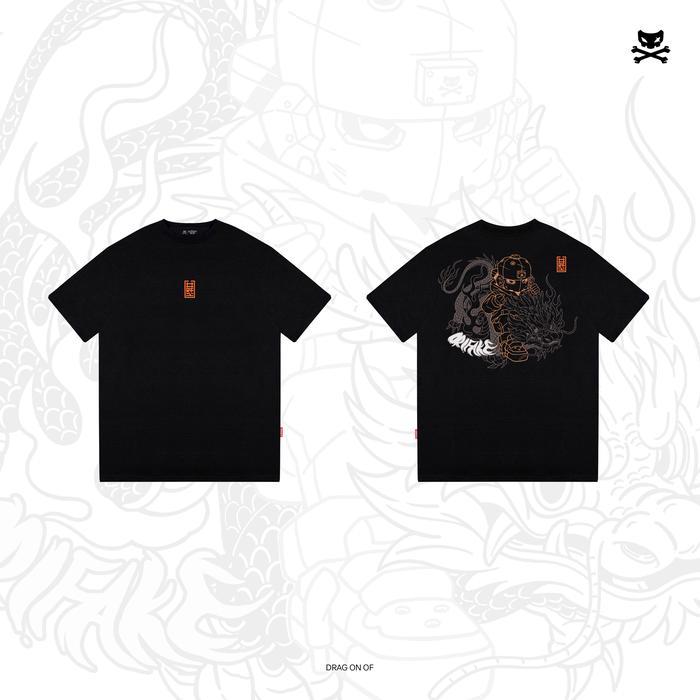 Orifake T-shirt Drag ON 210gsm Premium 100% Cotton Combed 20S Unisex Hitam Hangtag Label Premium - H