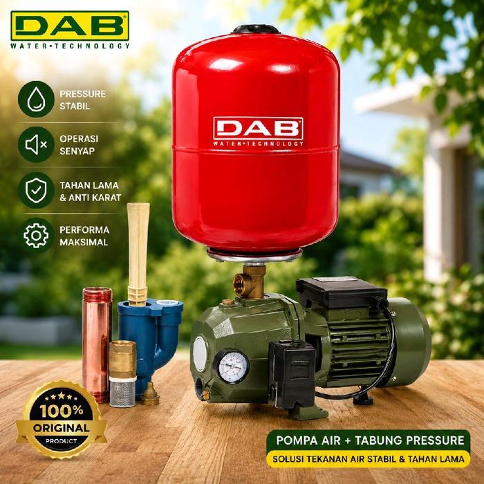 DAB Pompa Air JET PUMP OTOMATIS DAB TIPE DP-370 S 370W Italy 40M Hisap 40M Dorong 1.1/4" Hisap 1" Te