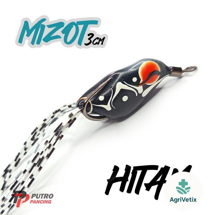Lure Bufo MIZOT SKIRT Soft Frog softfrog - Hitam