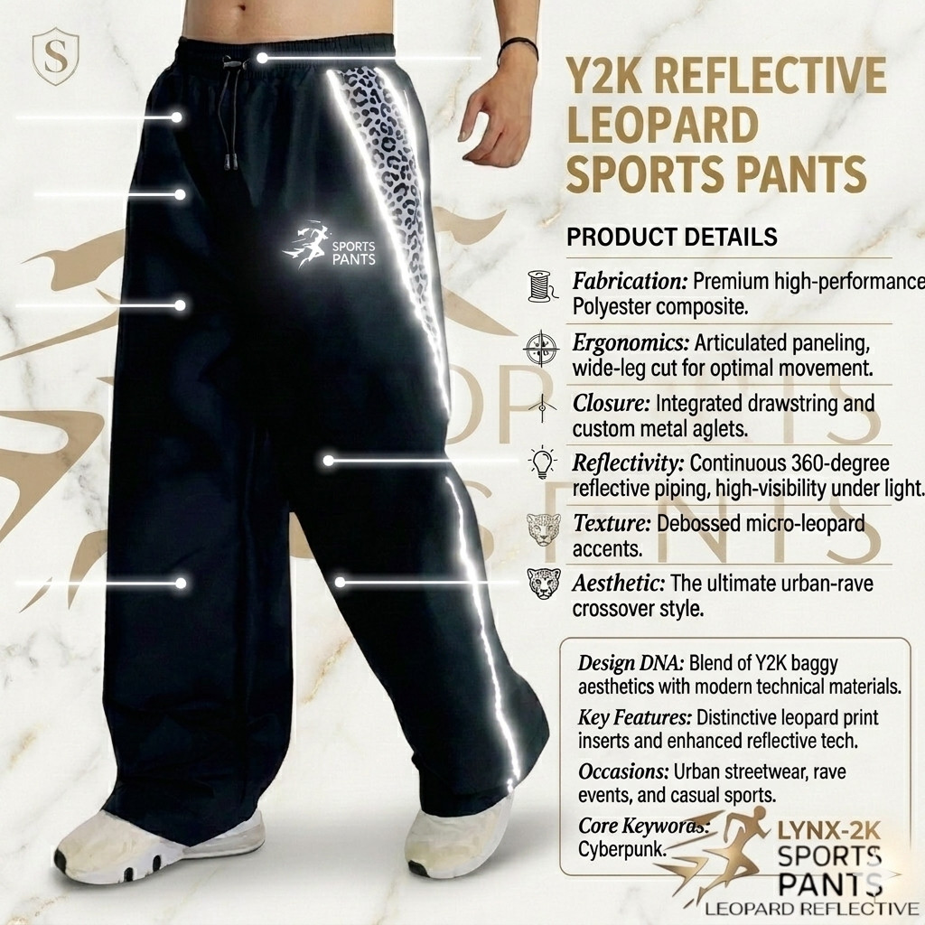 C Celana Reflective Leopard Jogger Cargo Anak Laki Cowok Usia 3-14 Tahun Model Baggy Stylish