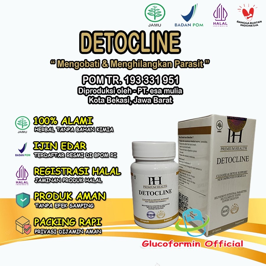 ( Terlaris) Obat Penghilang Parasit Detocline Asli Original Resmi BPOM Herbal