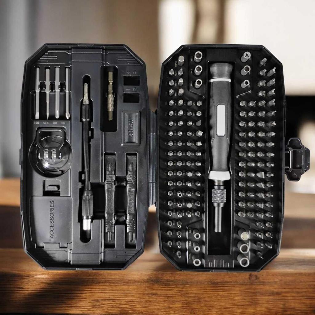 PINTUDY Set Obeng Servis Elektronik 140 Bit - Hemat Waktu, Tingkatkan Efisiensi Kerja, Fleksibilitas