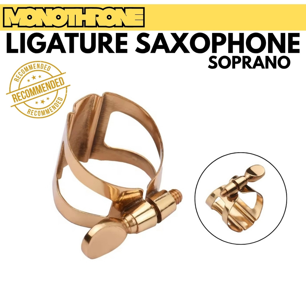 Ligature Saxophone Sopran Soprano Sax Ligature Sopran Soprano Gold  Mouthpiece Single Screw