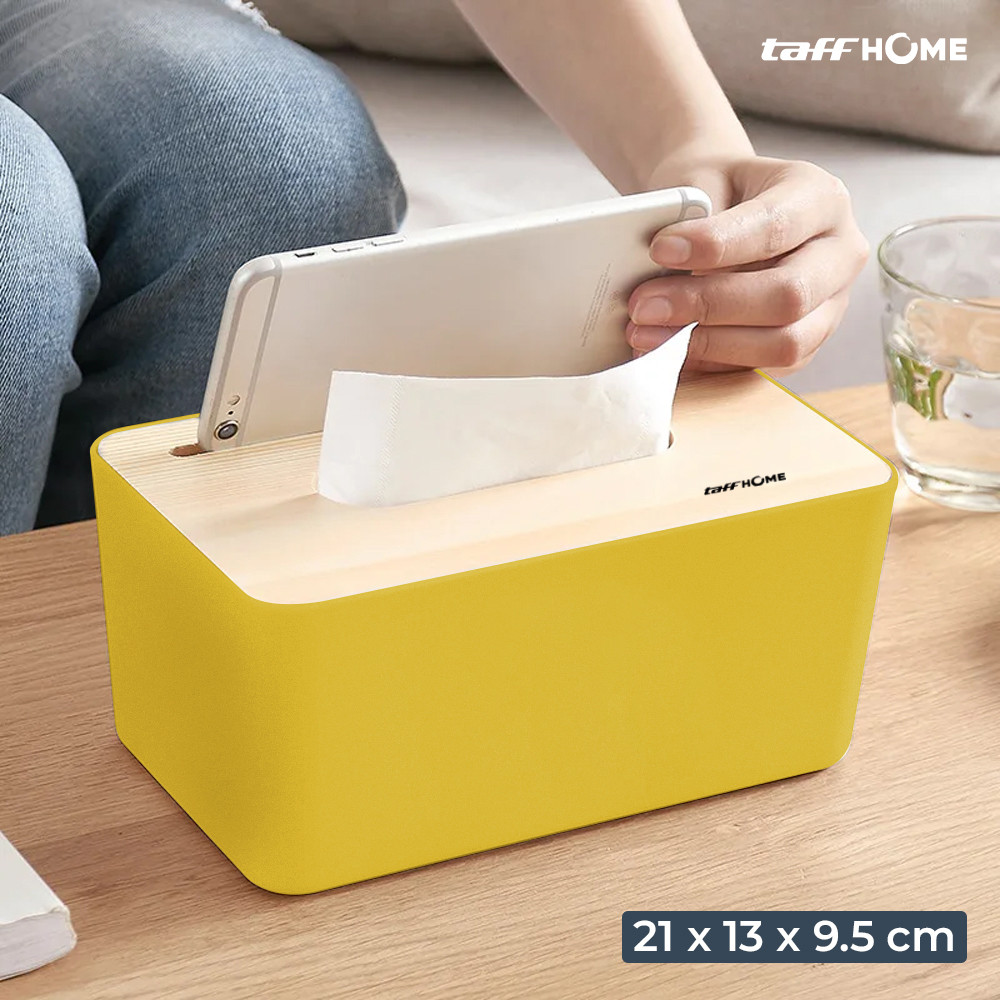 Kotak Tisu Kayu Tissue Box dengan Holder Smartphone - ZJ08