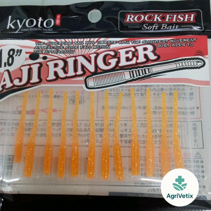 Kyoto soft lure Aji Ringer 1.8" Rockfish Soft Bait umpan casting - orange solid