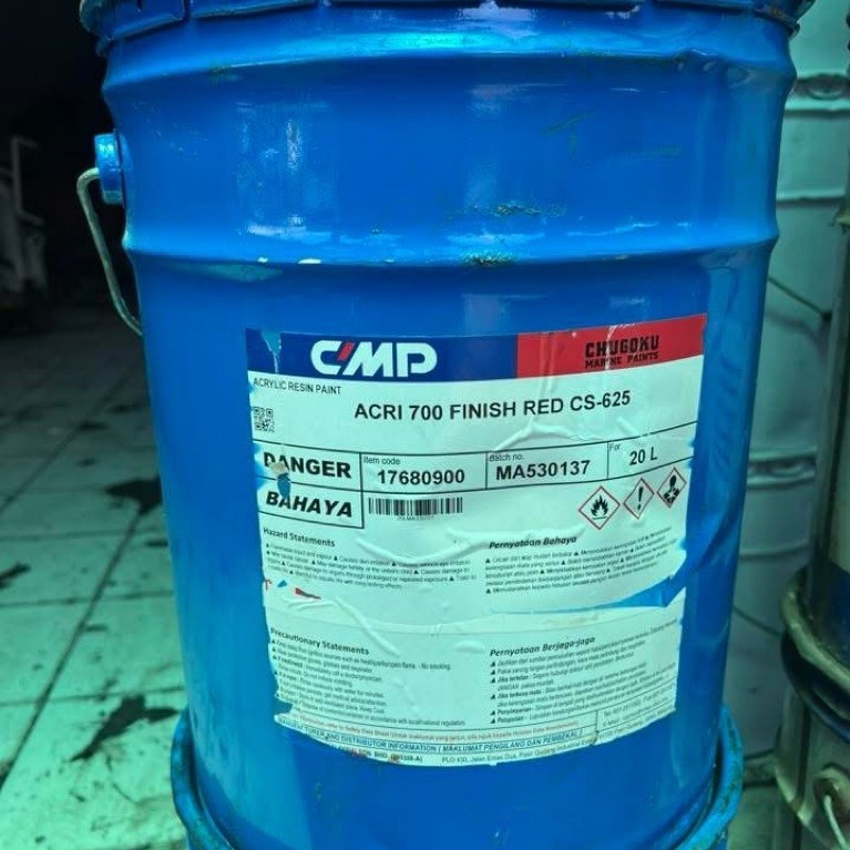 Cat Kapal CMP CHUGOKU MARINE Acri 700 Finish Red CS-625 20ltr