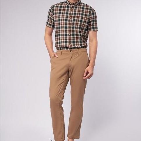 Wood Slim Straight Chinos Pants 2-Opibsc524O052 Khaki
