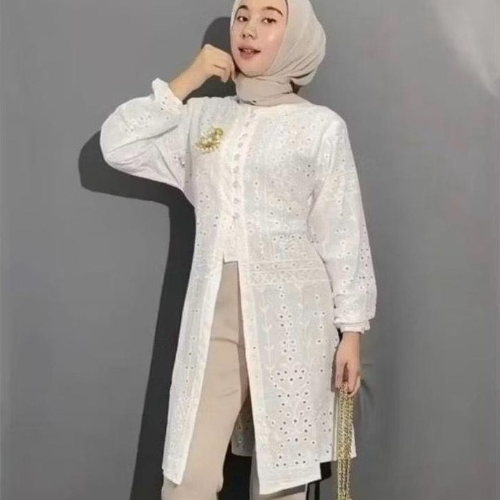 murah chea tunik katun bordir (katbol katun bolong) / tunik kondangan / atasan wanita katun bolong/ 