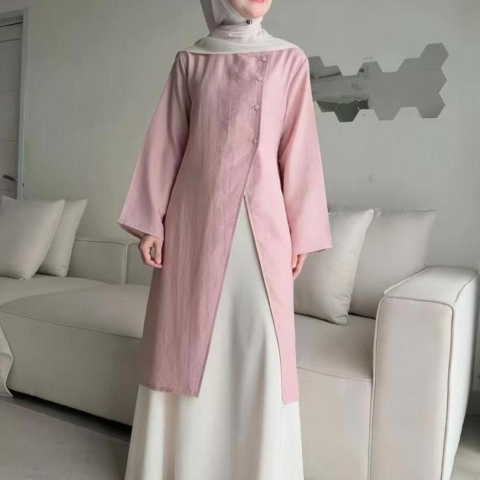 MURAH LEBAY JENNA TUNIK KANCING ISHANA/ Tunik bahan Tencel Linen MURAH LEBAY