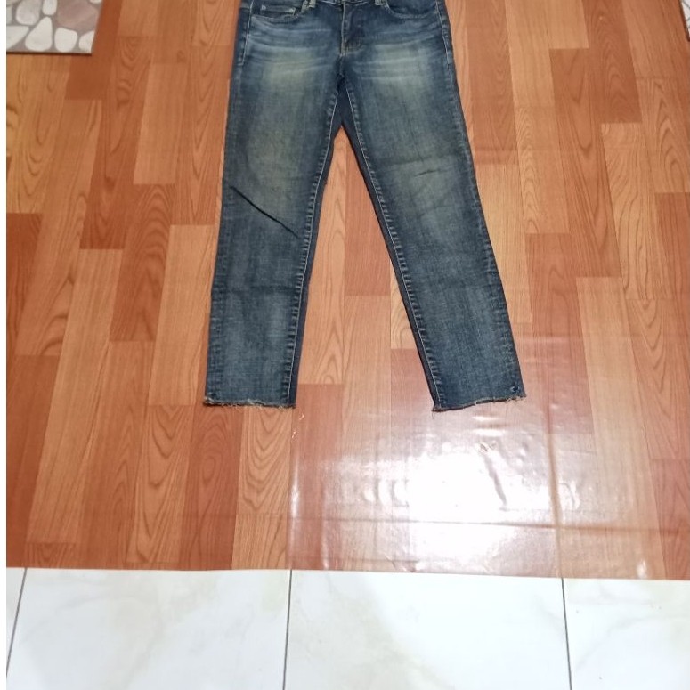 Celana jeans Cowok Kaki Sobek Piece Worker Size 32-33