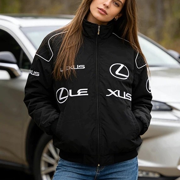Jaket Racing Parasut Unisex Motor Hitam Jacket Long Sleeve Casual Bahan Lotto