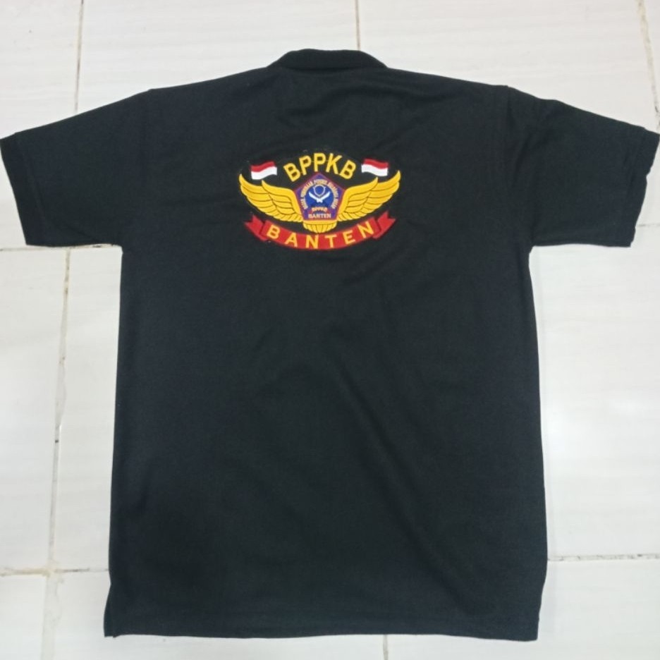 kaos BPPKB banten hitam bordir depan-belakang