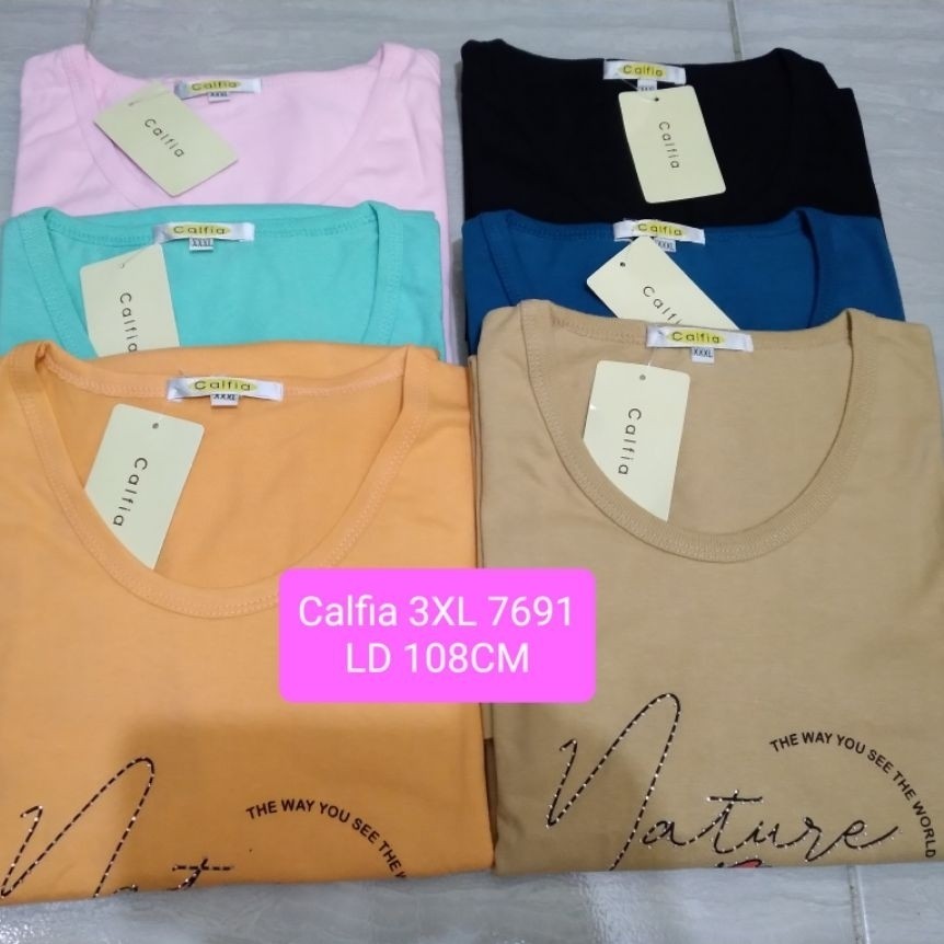 Kaos Calfia adem katun kaos wanita jumbo