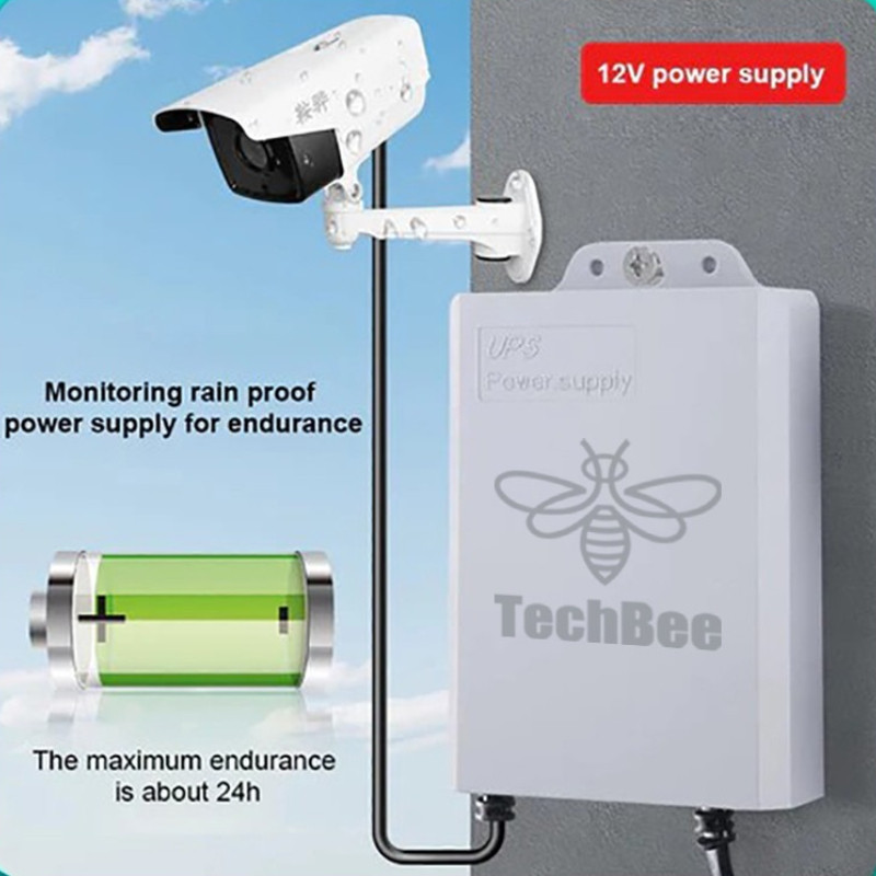 TechBee UPS 15200mAh UPS Mini 12V Untuk Wifi UPS Mini 12 Volt Ups Wifi UPS CCTV Ups DC Mini UPS