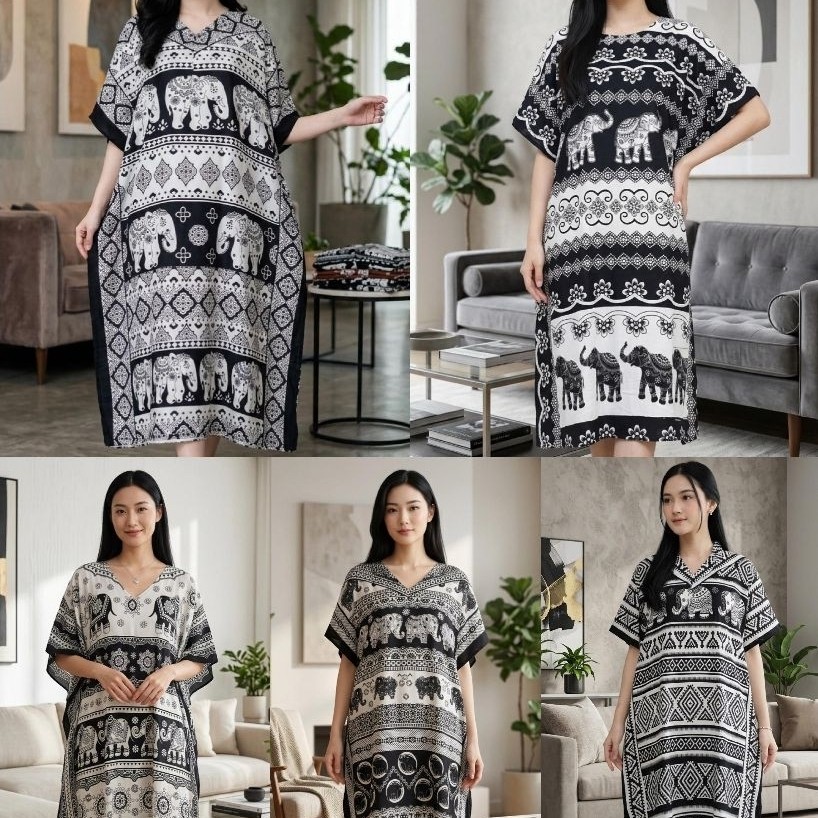 Daster Lowo kekinian Motif Gajah / Daster Viral Lowo Gajah