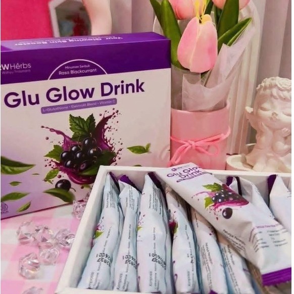 DRW Skincare Glu Glow Drink Minuman Glutathione Mencerahkan Menghaluskan Kulit