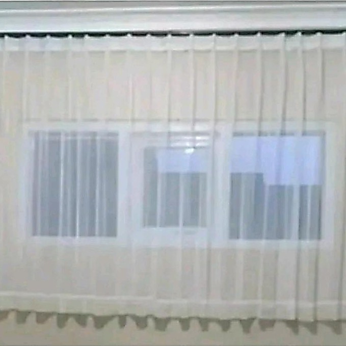 "New" vitrase gorden pendek etalase warung nasi gorden vitrase polos poil furing gordyn buplit