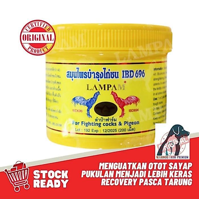 NEW VITAMIN AYAM IBD 696 LAMPAM PEMULIAHAN MENGUATKAN SEHABIS LAGA IBD 696 - 25 BUTIR REPACK PREMIUM