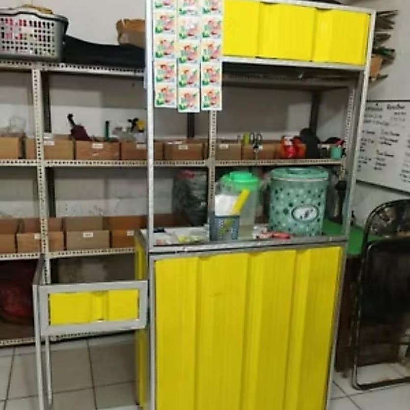 Booth Portable Semi Container, Booth Portable Kayu, Bahan Asli Besi Hollow Bukan Baja Ringan yang Mu