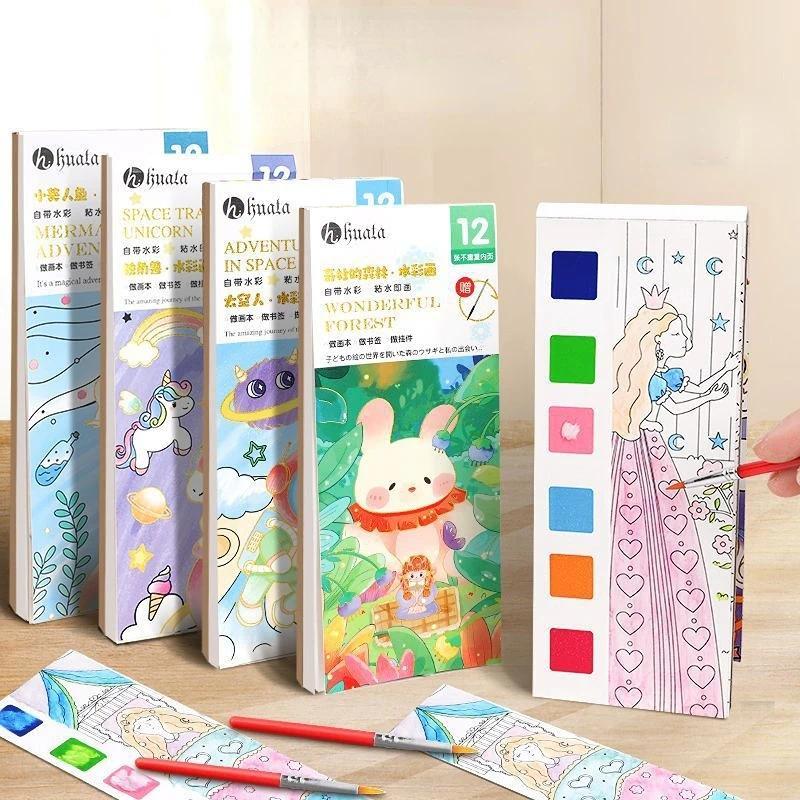Painting Water ildren Coloring Book Watercolor Book Y Handmade Portable Note Book Watercolor Paintbr