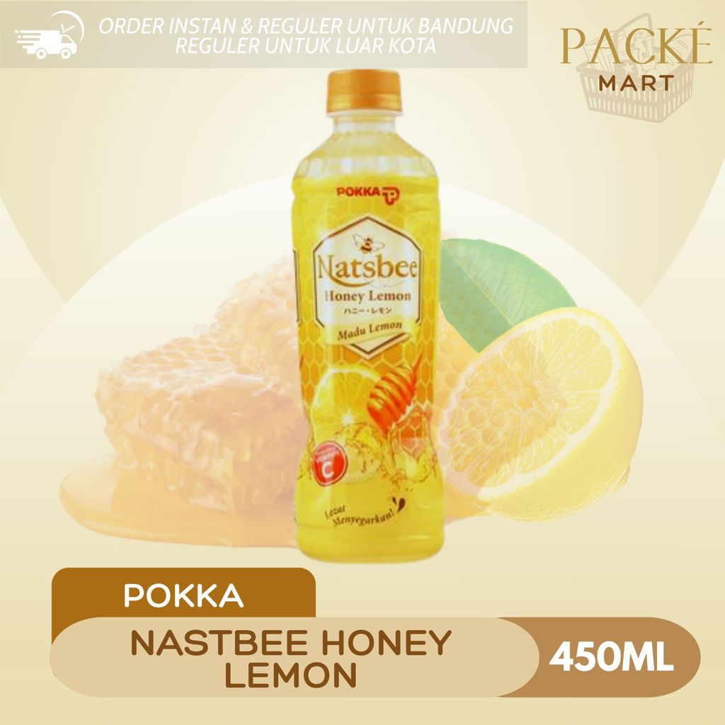 Pokka Natsbee Honey Lemon 450ML / Minuman Madu Sari Lemon / Honey Lemon Tea / Siap Minum / Honey Lem
