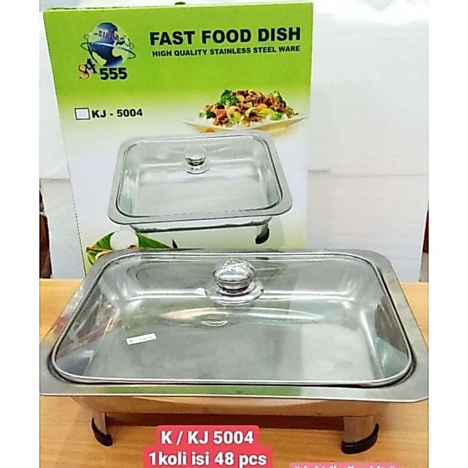 NAMPAN PRASMANAN FAST FOOD DISH STAINLESS TUTUP KACA