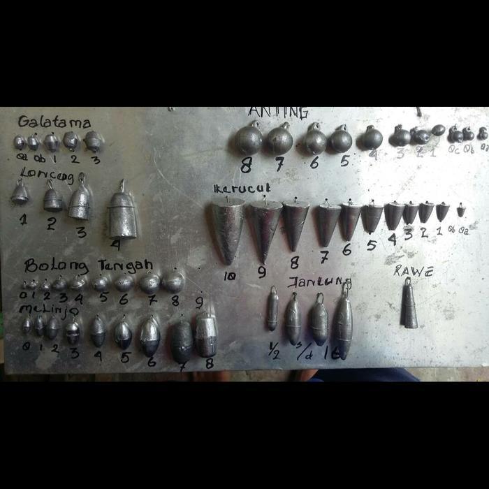 Timah pancing model kerucut - kerucut, 2