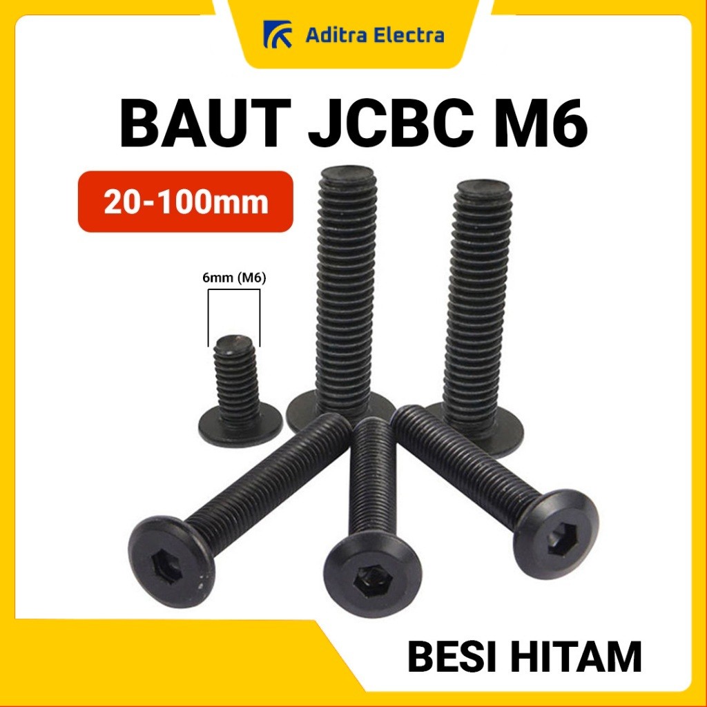 Baut JCBC M6 Hitam | Baut Box Speaker | Baut Knockdown Furniture