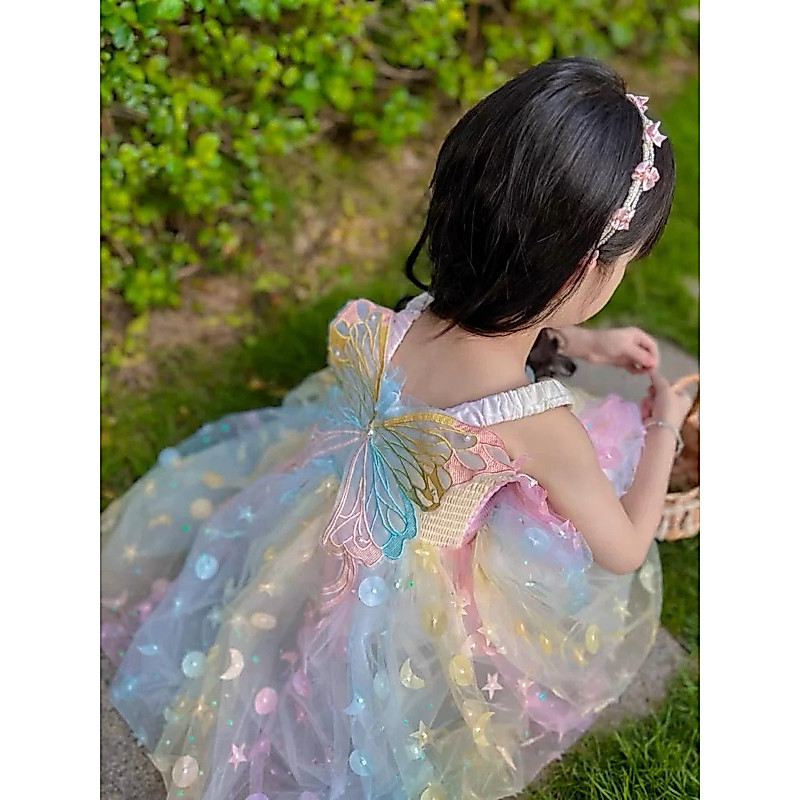 Yurie butterfly Rainbow dress / dress tutu anak perempuan / dress pesta anak / dress pesta