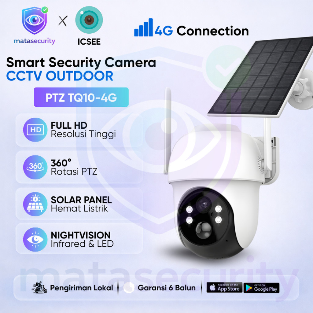 Thunderin IP WIFI Solar Panel Support Simcard 4G , Camera PTZ Outdoor IP66 Icsee APP