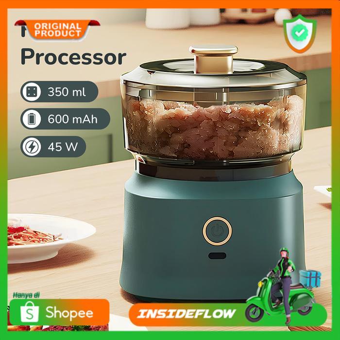 Mini Blender Food Copper Elektrik Pemotong Penggiling Daging Sayur Bumbu Dapur Portable