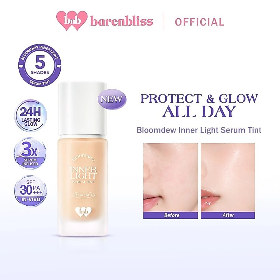BNB Barenbliss Bloomdew Inner Light Serum Tint | Skin Tint Serum, Dewy & Glowy Finish, 24H Long