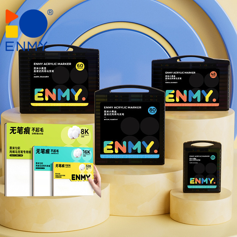 (acs) - ENMY Drawing Set Blackbox Direct Liquid Acrylic Marker  Add A Professional Drawing Pad